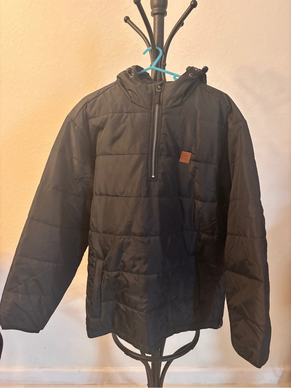 Brixton Black Quilted Hooded Pullover